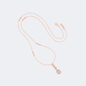 สร้อยคอจี้ทรงกลมประดับเพชร 0.60 กะรัต พร้อมขอบล้อมและกรอบ - Product Image 6