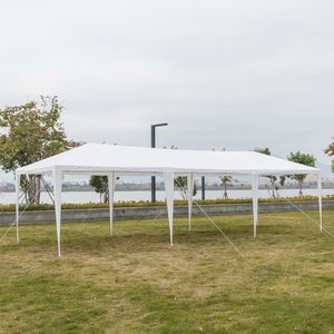 Tenda per Feste di Matrimonio 9m X 3m in PE Non Tessuto, Struttura in Ferro Verniciato, per Esterni, Bianca - Product Image 5