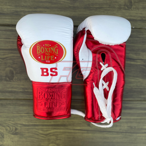 นวมชกมวยสีขาวแดง NBNL สำหรับฝึกซ้อมและต่อยมวย |   หนังแท้ |   ถุงมือต่อสู้สำหรับมืออาชีพ |   โลโก้แบบกำหนดเองของ OEM - Product Image 3