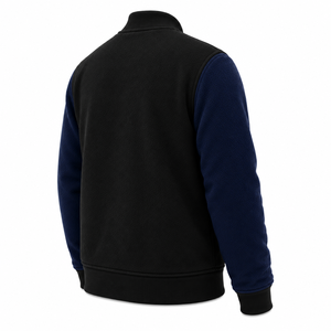Factory Price <b>Mens</b> Varsity <b>Jacket</b> Snap Button Front Fleece Contrast Sleeves <b>Baseball</b> <b>Jacket</b> Plain Wholesale <b>Men</b> Varsity <b>Jacket</b> - Product Image 6