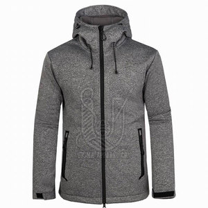 Dernier design, veste d'hiver softshell à capuche la plus vendue pour hommes, légère, respirante, séchage rapide, polyester, logo frontal - Product Image 2