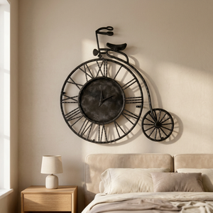 Marco Redondo de Hierro Antiguo para Reloj de Pared con Números Romanos Impresos con UV, Acabado en Níquel Negro, Pieza de Arte Decorativa para el Hogar - Product Image 4