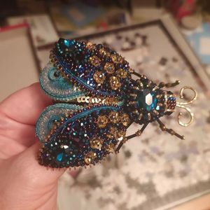 MD HANDICRAFTS Handcrafted Embroidered Brooch Pin <b>for</b> Unisex <b>Wedding</b> Use on Coats Sweaters Bags <b>Hats</b> - Product Image 2