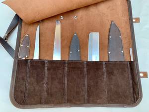 Handmade Lightweight Genuine <b>Leather</b> Chef <b>Knife</b> Bag Chef <b>Knife</b> <b>Roll</b> 10 Pockets Tan <b>Leather</b> CE LKR-0235 - Product Image 3