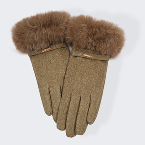 OEM Women's Wool/Acrylic Cuff Winter <b>Gloves</b> | Comfortable Thermal <b>Knit</b> Touchscreen <b>Gloves</b> Needle Detection | Sports Use - Product Image 6
