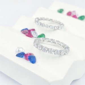 Elegant Fine Jewelry <b>Sterling</b> <b>Silver</b> Rhodium Plated 4-Layer Gold Quality Prong <b>Set</b> Brilliant Cut Moissanite Classic Style <b>Ring</b> - Product Image 1