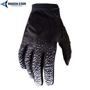 Daizen Star <b>Full</b> Finger Motocross Racing Gloves Red Black Nylon Breathable Non <b>Slip</b> Hook And Loop Closure Outdoor Use - Product Image 3