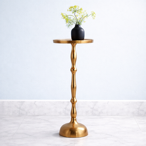 Luxury Cast Aluminum <b>Bar</b> <b>Table</b> Tall Turned Column Base Slim Profile Round Top Strong Stability Elegant Modern Display Stand - Product Image 1