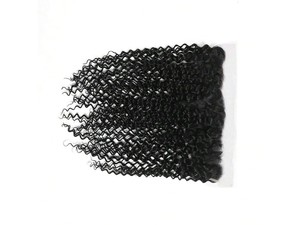 Lace <b>Frontal</b> <b>Wig</b> Indian Remy Hair Water Wave Kinky Curl Black Full Cuticle - Product Image 3