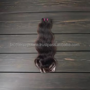 Cabello humano virgen natural alineado con cutícula marrón estirada doble, sin vendedores de productos químicos, puntas de cabello estiradas superdobles de Vietnam - Product Image 1