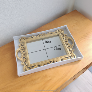 <b>Vintage</b> Gold <b>Mirror</b> Rectangle Plastic Modern Style Durable Dishwasher Safe Decorative Tray for Wedding Table Centerpiece Home - Product Image 4