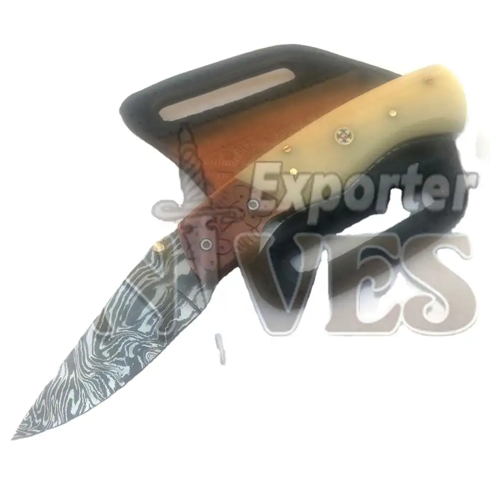 Blacksmith New Custom Handmade Damascus Steel Folding / Pocket Knife
