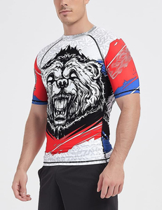 High Performance Half Sleeve Rash Guard Breathable Gym <b>Compression</b> <b>Shirt</b> Manufacturer Supply - Product Image 5