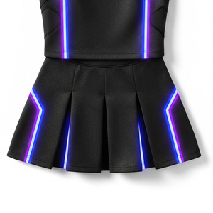 ชุดเชียร์ลีดเดอร์แบบซับลิเมชั่นสั่งทำพิเศษ ชุดเชียร์มืออาชีพ ยืดหยุ่นสูง เสื้อผ้าส่งเสริมจิตวิญญาณทีม สำหรับการแข่งขันในโรงเรียน - Product Image 2