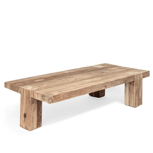 Table basse rectangulaire en teck massif, design moderne, pour salon, utilisation intérieure et extérieure, vente en gros - Product Image 1