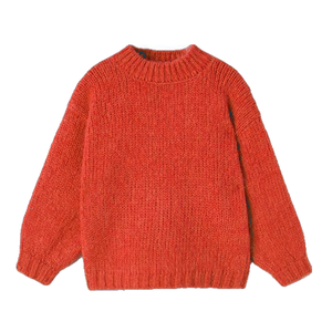 Suéter de Punto Oversize con Cuello Redondo, Color Gris Sólido, Unisex, para Invierno, Antipilling, Corte Regular - Product Image 6