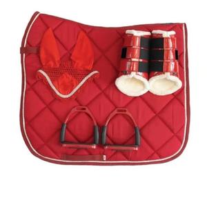 Tapis de selle d'équitation professionnels personnalisés imperméables en laine, satin et mousse, couleurs unies, pour dressage, en coton, pour sports équestres anglais - Product Image 4