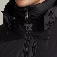 Veste à bulles en toile personnalisée fabriquée au Pakistan pour hommes, nouvelle conception d'hiver, à capuche, imperméable, respirante, col montant, logo sur le devant