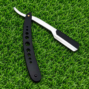 Silver Black Barber <b>Razor</b> <b>For</b> <b>Men</b> Replaceable Blade Dual Tone Straight Edge Stainless Steel Blade Cutthroat <b>Razor</b> - Product Image 5
