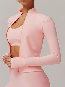 Zipper Tight Running <b>Top</b> Breathable Nude Feel Fitness Wear Training Quick-drying Long Sleeve Yoga Sport Gym <b>Top</b> Women Jacket - Product Image 3