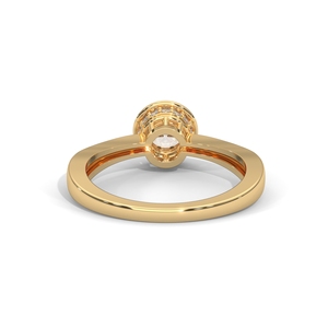 Lab Grown Diamond Engagement <b>Ring</b> Solitaire Oval Cut Gold Band Bezel <b>Set</b> Wedding Jewelry for <b>Women</b> - Product Image 4