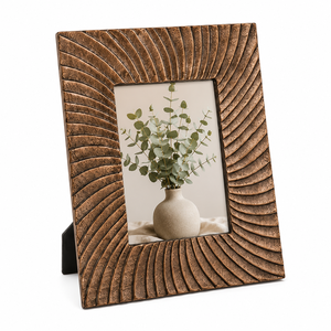 Wooden Photo <b>Frame</b> Sunburst Pattern Carved <b>Picture</b> <b>Frame</b> Wholesale Home Decor Tabletop <b>Picture</b> Holder Luxury Desk Decor - Product Image 1