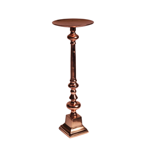 Nouveauté : Porte-bougie décoratif en aluminium pour la décoration de la maison, support de bougie pilier, finition cuivre, fait main, personnalisé, S/2 - Product Image 2