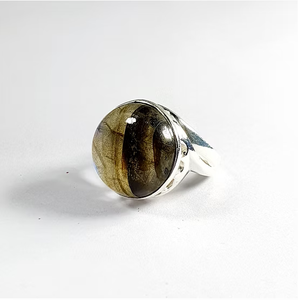 <b>Large</b> Labradorite Stone with High Quality Sterling Silver Handmade <b>Ring</b> for Unisex Perfect Gift on Occasions & Daily Wear - Product Image 3