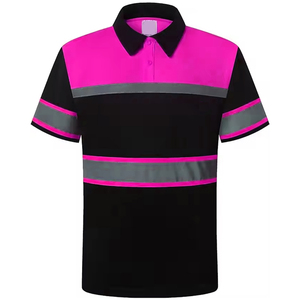 Chemises polo de travail réfléchissantes à haute visibilité, respirantes, anti-humidité, 100% polyester, logo personnalisé pour hommes, sur mesure - Product Image 5