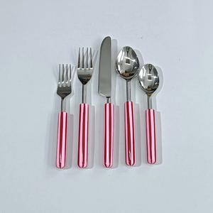 Ensemble de couverts de luxe en acier inoxydable avec manche en rotin vert, ensemble de couverts en résine, ensemble de couverts en acier, ensemble de couverts en résine - Product Image 3
