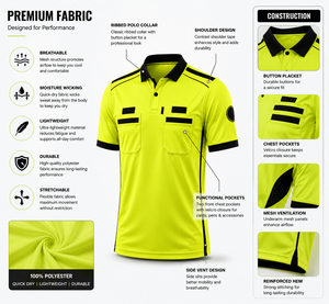 Camiseta de Árbitro de Fútbol Personalizada, Camiseta de Árbitro de Fútbol Profesional, Impresión Sublimada OEM ODM, Secado Rápido, Transpirable, Ropa Deportiva de Equipo - Product Image 3