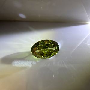 Diamante ovalado de 6 quilates, corte brillante modificado, color verde intenso, cultivado en laboratorio, VS1, piedra suelta para la elaboración de joyas. - Product Image 1
