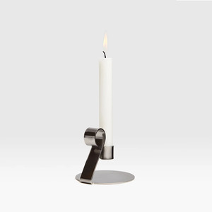 Elegant Metal <b>Taper</b> <b>Candle</b> <b>Holder</b> Featuring A Unique Loop Handle Design And Round Base For Stylish Modern Home Decoration - Product Image 4