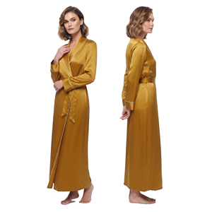 <b>Women</b> Long Satin <b>Robe</b> Full Length V-Neck Sleepwear With Belt Silk Material Autumn Wear Satin <b>Robe</b> Gown <b>Women's</b> - Product Image 5