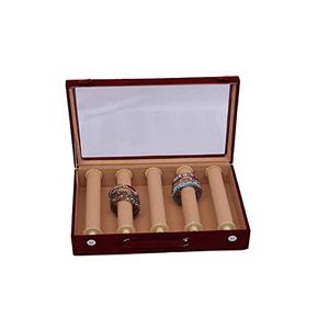 Wooden Five Rod Transparent Velvet Bangle <b>Storage</b> <b>Box</b> Organizer for Jewelry Display <b>Storage</b> - Product Image 1