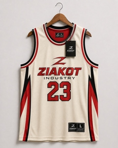 Wholesale Direct Ziakot Industry Custom White Green-<b>Red</b> Authentic Throwback Basketball Jersey - Product Image 5