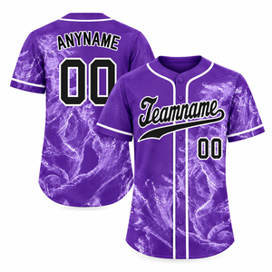 Maillot de baseball personnalisé en polyester sublimé, tenue d'équipe, bleu roi, chemise de sport courte, boutons cousus, nom et numéro imprimés - Product Image 2