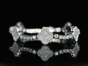 S925 Silver Moissanite 4mm <b>Clover</b> European and American Cross-border Bestseller Hip-hop Tennis <b>Bracelet</b> High-end Texture - Product Image 6