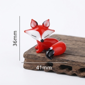 Venta al por Mayor de Adornos de Vidrio Soplado a Mano, Estilo Nuevo y Creativo, Zorro de Vidrio Pulido para Decoración del Hogar y Oficina, Navidad, Pascua - Product Image 4