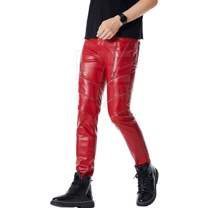 Comfortable Wear <b>Men</b> Leather Pants Comfortable Fit High Quality Durable Soft Leather Stylish Design For Casual Leather Pants - Product Image 4