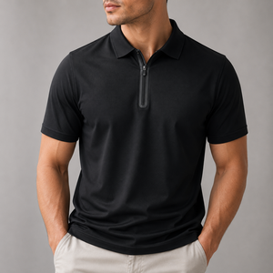Custom Cross Border Polo <b>Shirt</b> for Men Summer Breathable Zipper Polo Collar Sports Short Sleeve T <b>Shirt</b> Trendy Young <b>Half</b> Sleeve - Product Image 2