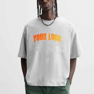 Camisetas de Punto 100% Algodón para Hombre, Nueva Colección 2026, Logotipo Personalizado con Impresión DTF, Corte Holgado, Color Sólido, Transpirable, Estilo Hip Hop, Alta Calidad - Product Image 4