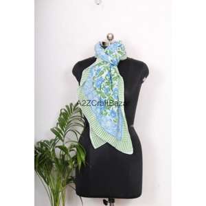 Wholesale 100% Cotton Digital Print Argyle & <b>Floral</b> <b>Scarf</b> for Women-Soft Breathable Skin-Friendly Daily Wear - Product Image 4