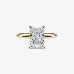 2.5CT Radiant Cut Diamond Wedding Engagement <b>Ring</b> 14K Gold <b>Plain</b> Band Custom B2B Jewelry - Product Image 2