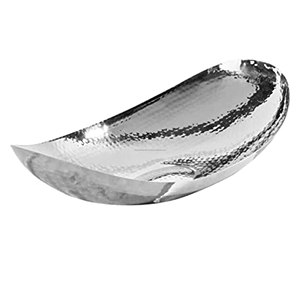 Cuenco ovalado de acero inoxidable para servir ensaladas, cuenco de fruta para mostrador de cocina, elegante cuenco central martillado - Product Image 2