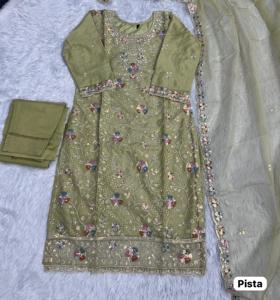 Readymade Pakistani Suit Organza Silk with Heavy Embroidery work And Sequence work Buy Direct From Supplier At Bulk - Product Image 6