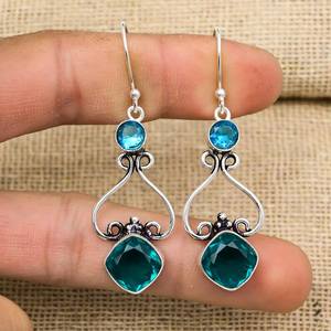Indicolite Gemstone Jewelry 925 Sterling Silver Earrings Handmade <b>Spiritual</b> Jewelry Adjustable Ring <b>Gift</b> <b>For</b> <b>Her</b> - Product Image 3