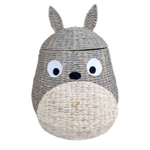 Cute Bee Shaped Water Hyacinth Basket with Lid Woven Decorative Yellow Animal <b>Storage</b> <b>Box</b> <b>Kids</b> Room Toy Organizer - Product Image 4