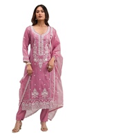 Salwar indien pakistanais en soie Georgette brodé, non cousu, pour tenue de soirée, prêt à porter, en modal, 4 options de couleurs, moderne, idéal pour les premières utilisations.