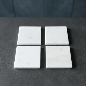 Premium Natural <b>Marble</b> <b>Coaster</b> Set Factory Direct Waterproof Stone Drink <b>Coasters</b> for Home Kitchen Dining Table and Gift Use - Product Image 5